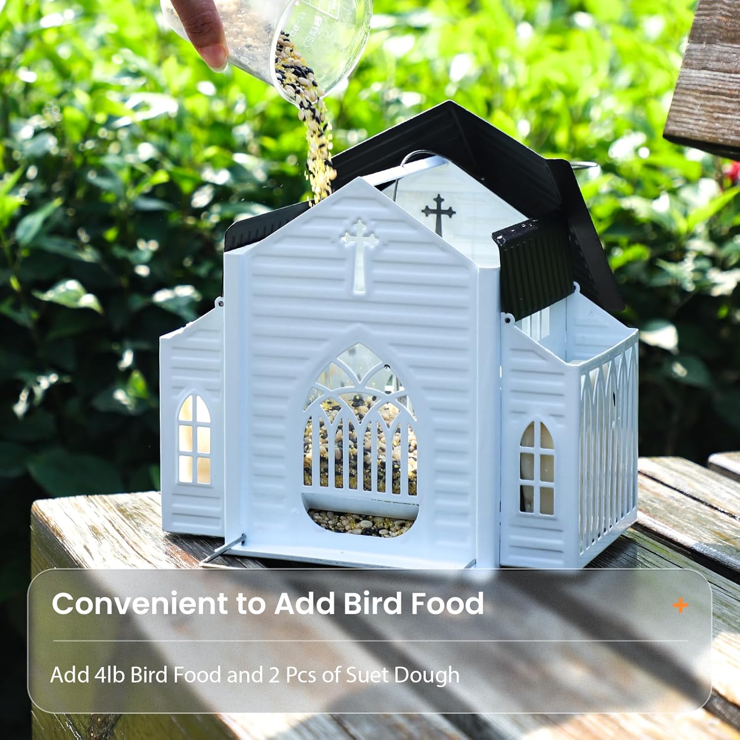 ✝️Last Day 50% OFF-🔥Church-Shaped Metal Solar Bird Feeder🎁Buy 2 Free Shipping