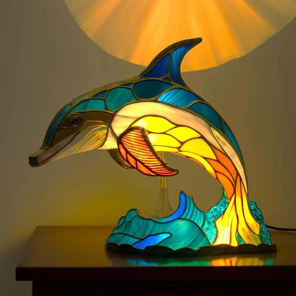 Animal Table Stained Night Surfaces Retro Desk Lights Lamp Decoration Xmas  Gift