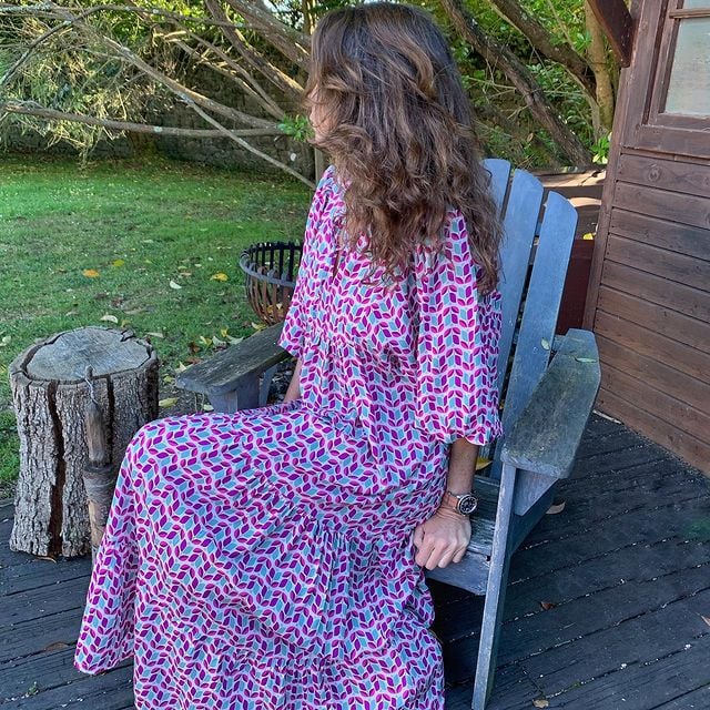 Puffy Sleeve Floral Pattern Elegant Boho Dress