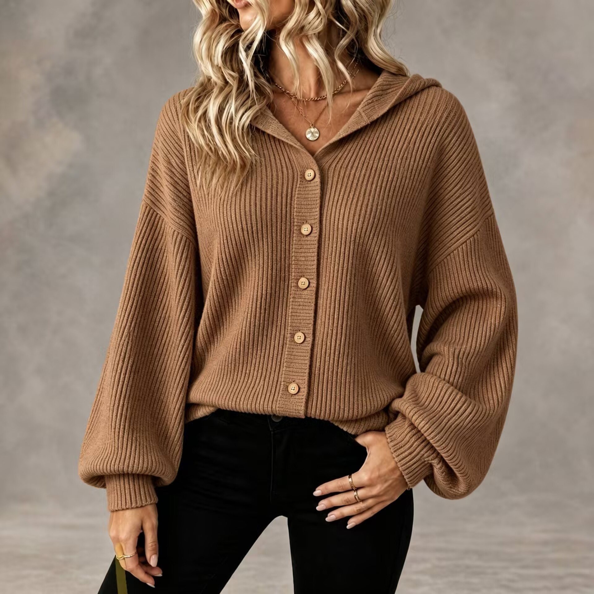 Dames Ribgebreid Vest met Capuchon – Zacht, Comfortabel & Veelzijdig