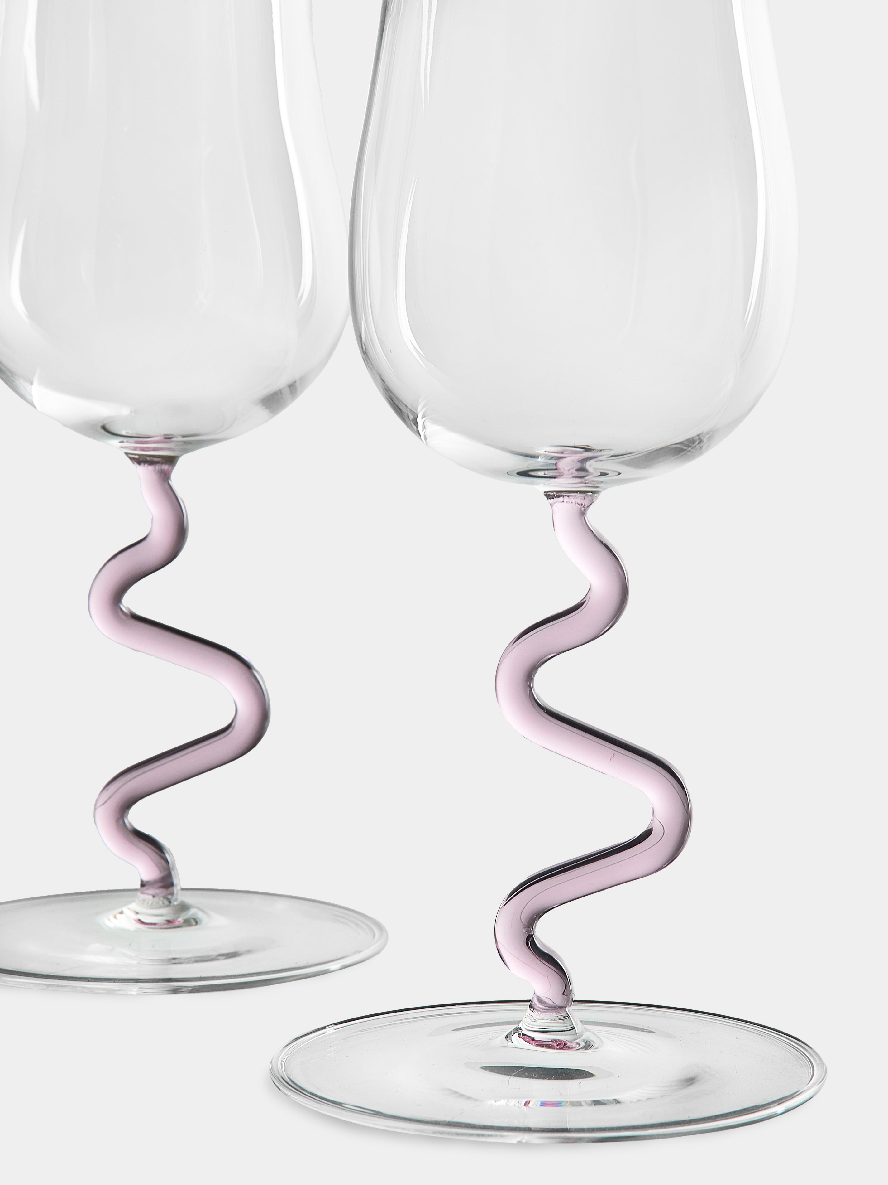 Hand-Blown White Wine Glasses (Set of 2)