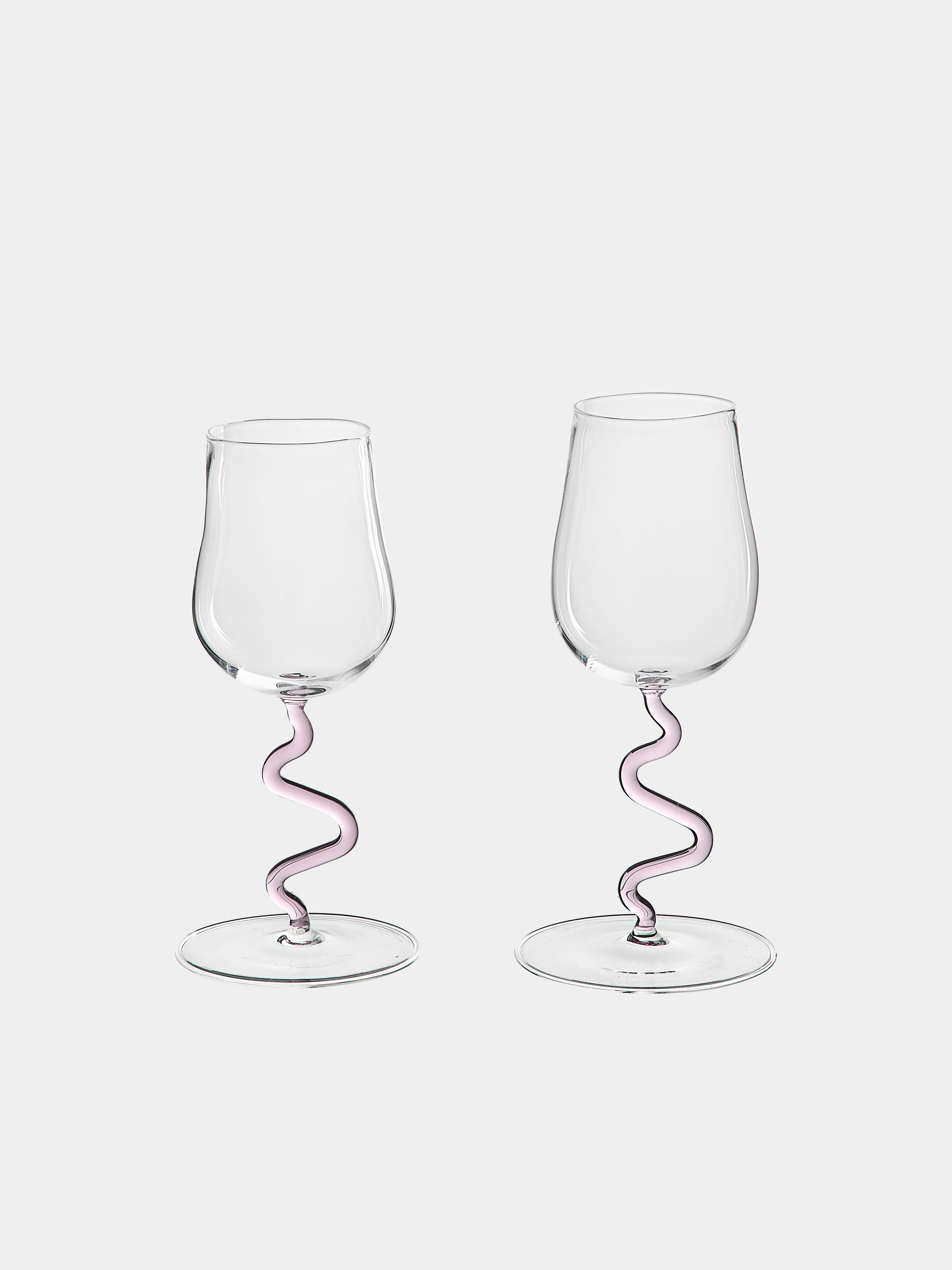 Hand-Blown White Wine Glasses (Set of 2)