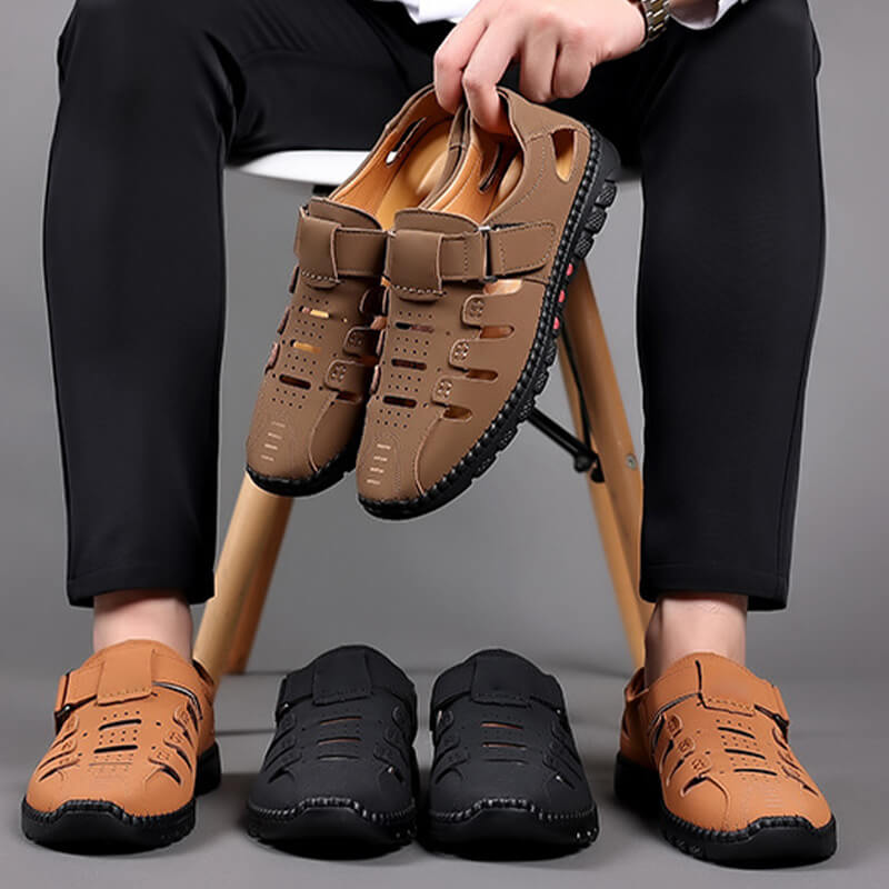 Laatste dag uitverkoop 50%-Stijlvol Leren Holle Sandalen