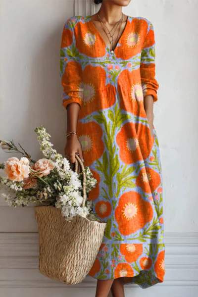 Künstlerisches Kleid mit entspannter Eleganz