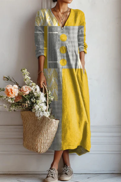 Künstlerisches Kleid mit entspannter Eleganz