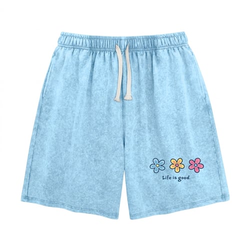 Damen gewaschene Blumen-Shorts, Sommer Reise Street Casual Unterteil