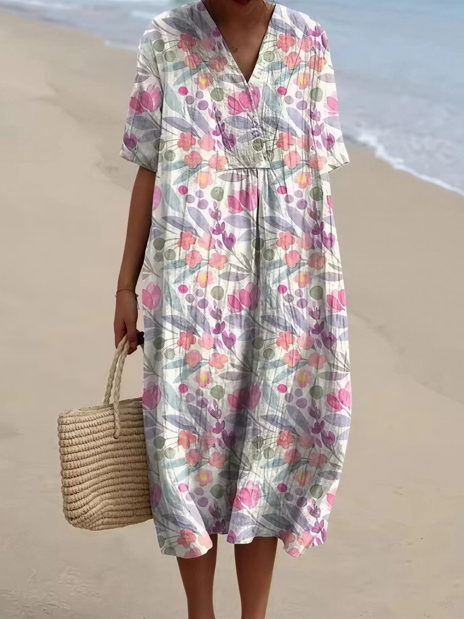 Wildflower Summer – Kleid mit V-Ausschnitt