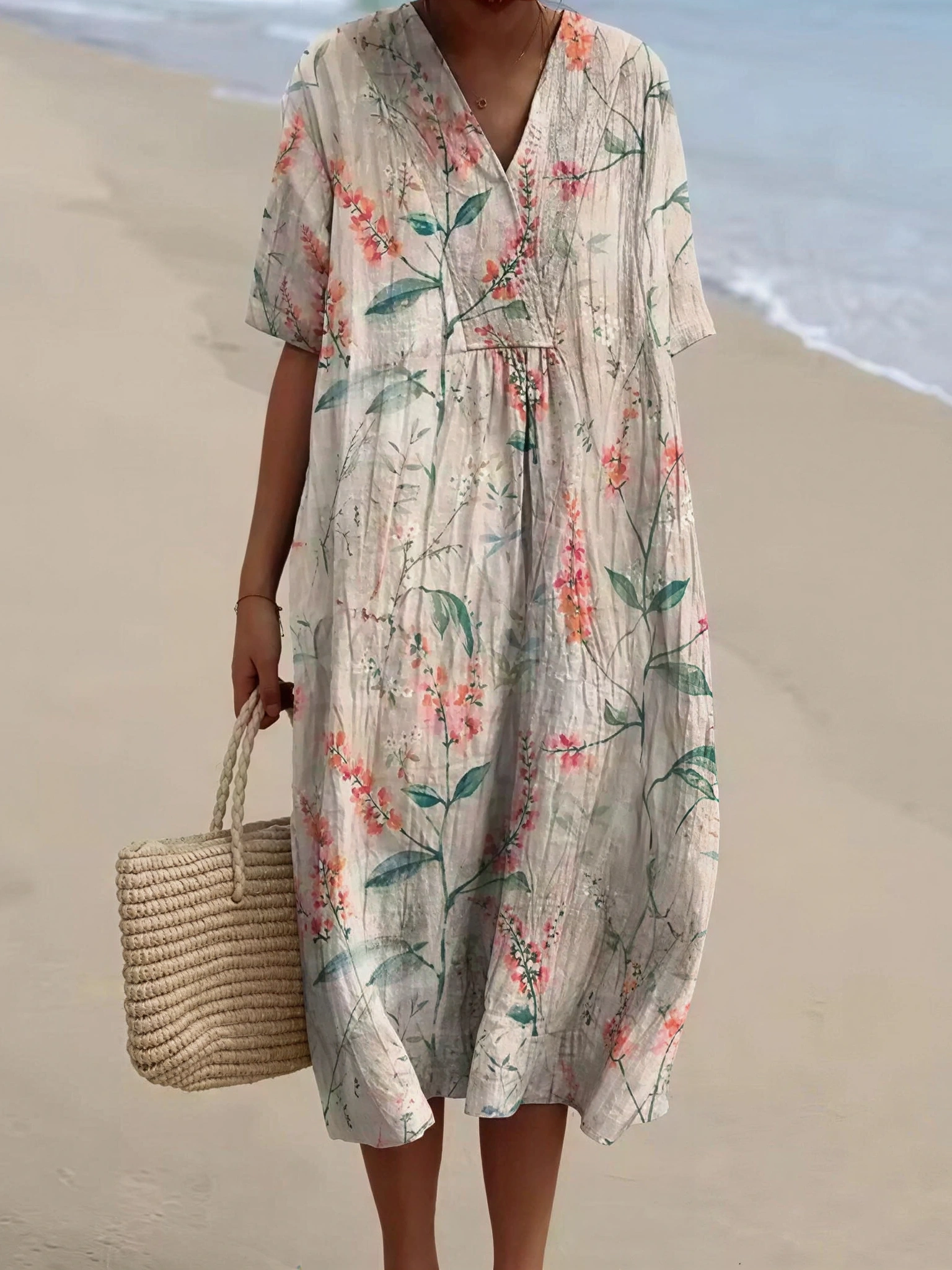Wildflower Summer – Kleid mit V-Ausschnitt