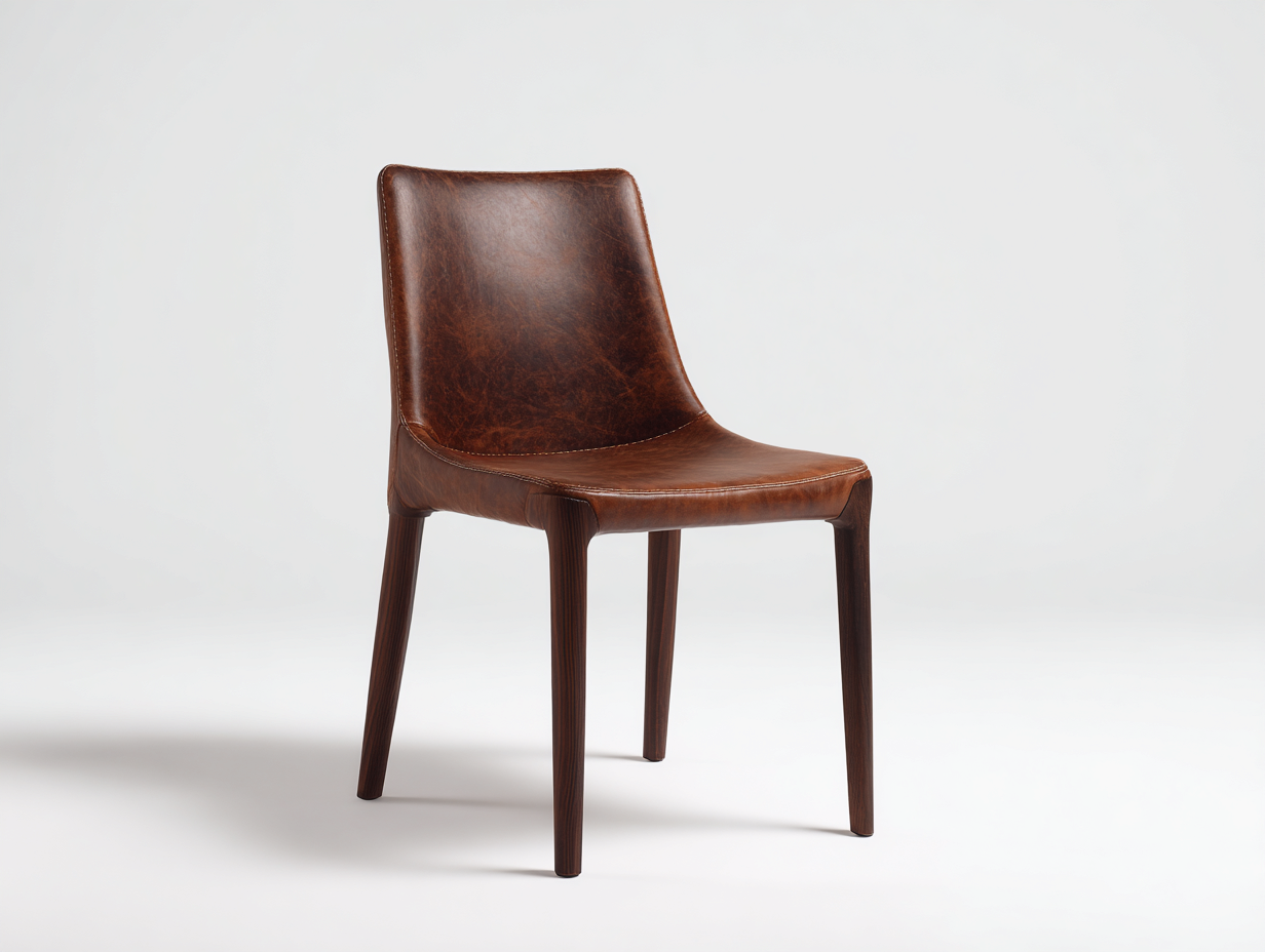 Esszimmerstuhl-Kunstleder-Holz-48x56x86 cm-Braun-modernes Vintage Design-Katafanest