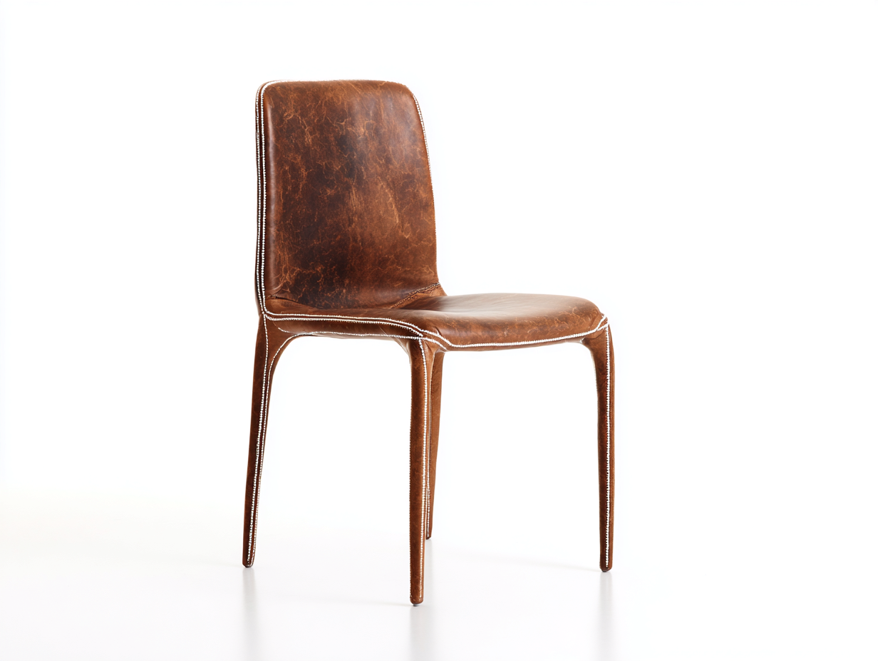 Esszimmerstuhl-Kunstleder-47x54x89 cm-Braun-klassisches Vintage Design-Katafanest
