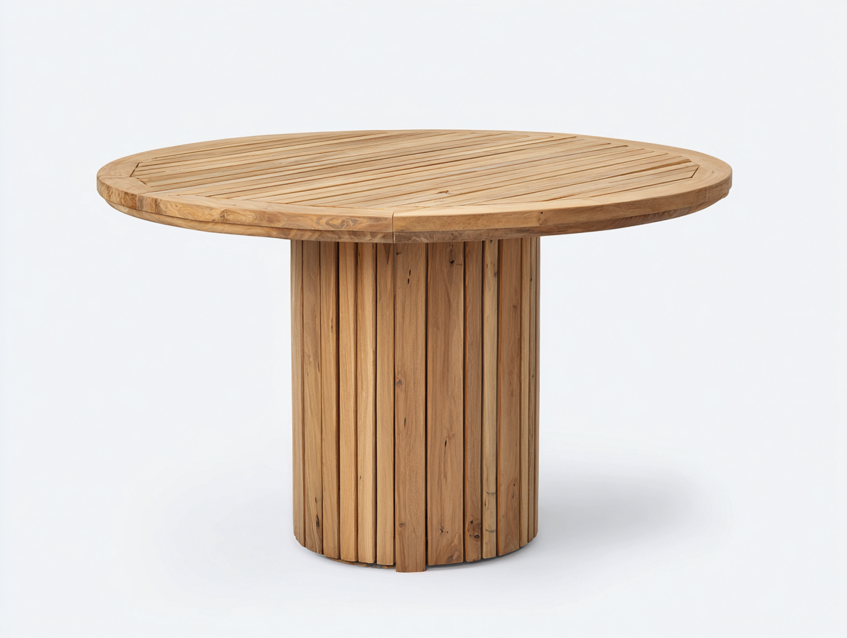 Gartentisch - Teakholz - 155x155x75 cm - Naturfarben - Moderner Stil-Katafanest