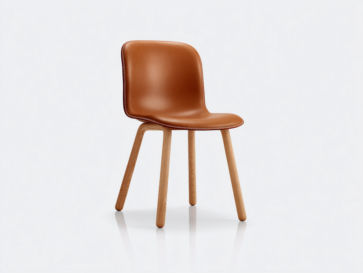 Esszimmerstuhl-Kunstleder-Holz-48x53x82 cm-Braun-modernes Retro Design-Katafanest