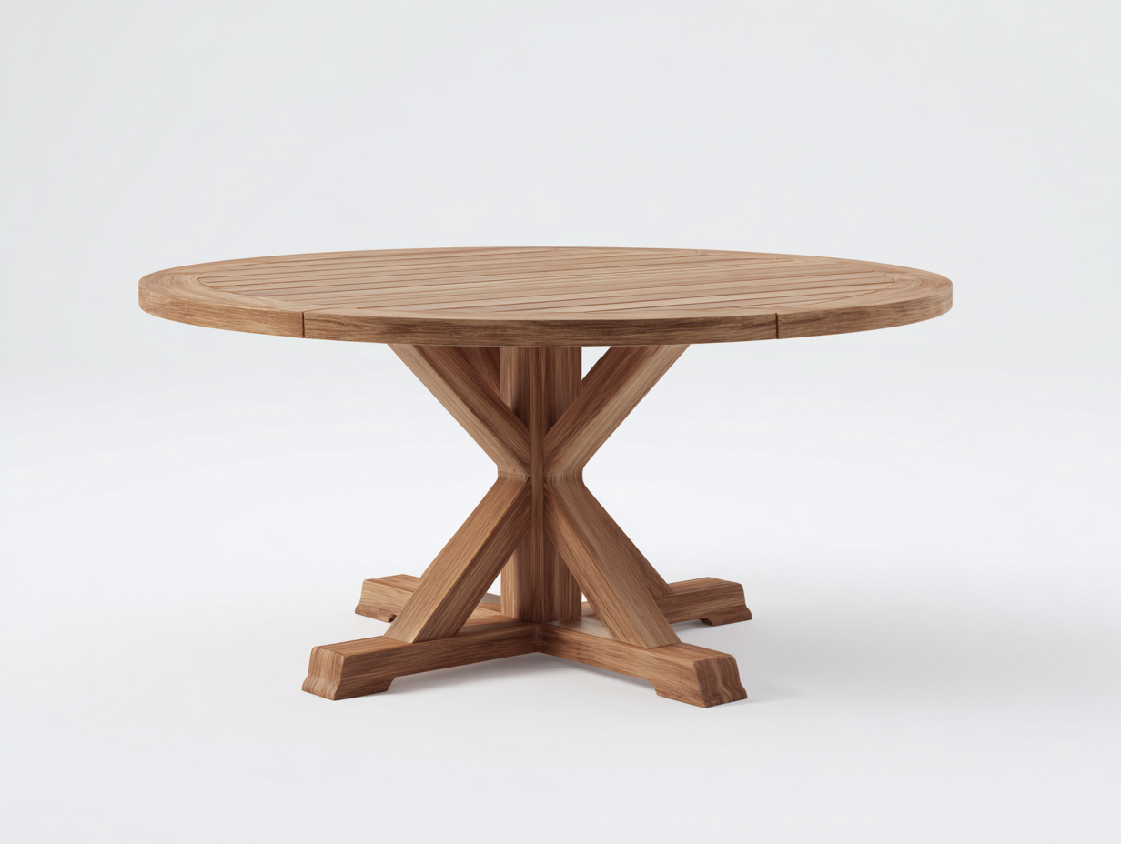 Gartentisch - Massivholz - 140x140x75 cm - Naturfarben - Moderner Landhausstil-Katafanest