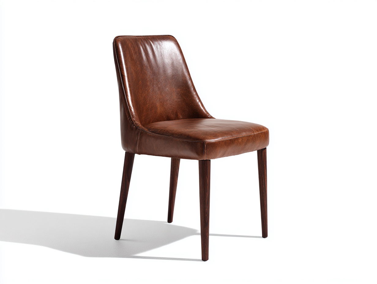 Esszimmerstuhl-Kunstleder-Holz-49x57x88 cm-Braun-klassisches Vintage Design-Katafanest