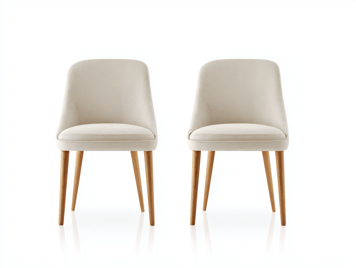 Esszimmerstühle-Stoff-49x58x86 cm-Beige-Braun-modernes skandinavisches Design-Katafanest