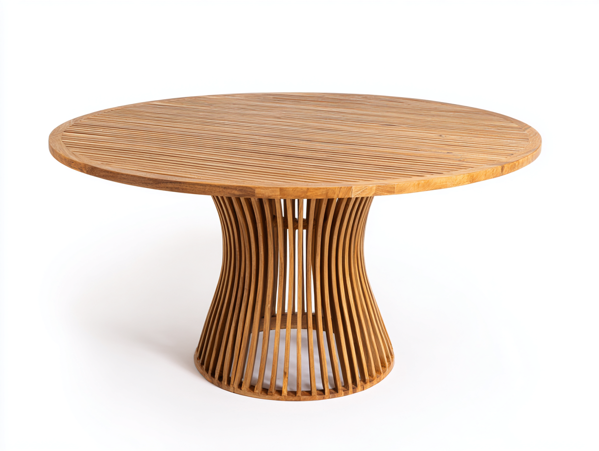 Gartentisch - Teakholz - 135x135x74 cm - Naturfarben - Moderner Stil-Katafanest