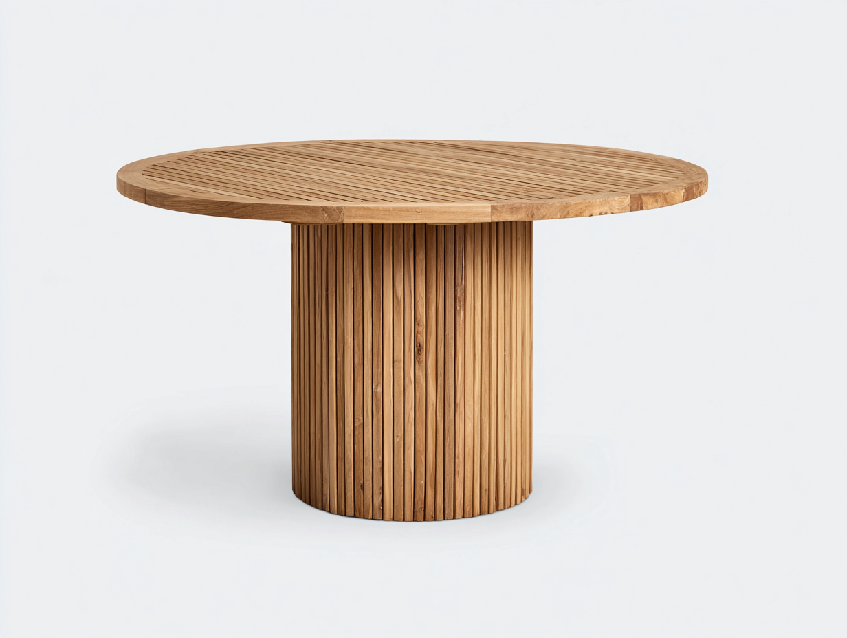 Gartentisch - Teakholz - 145x145x75 cm - Naturfarben - Moderner Stil-Katafanest