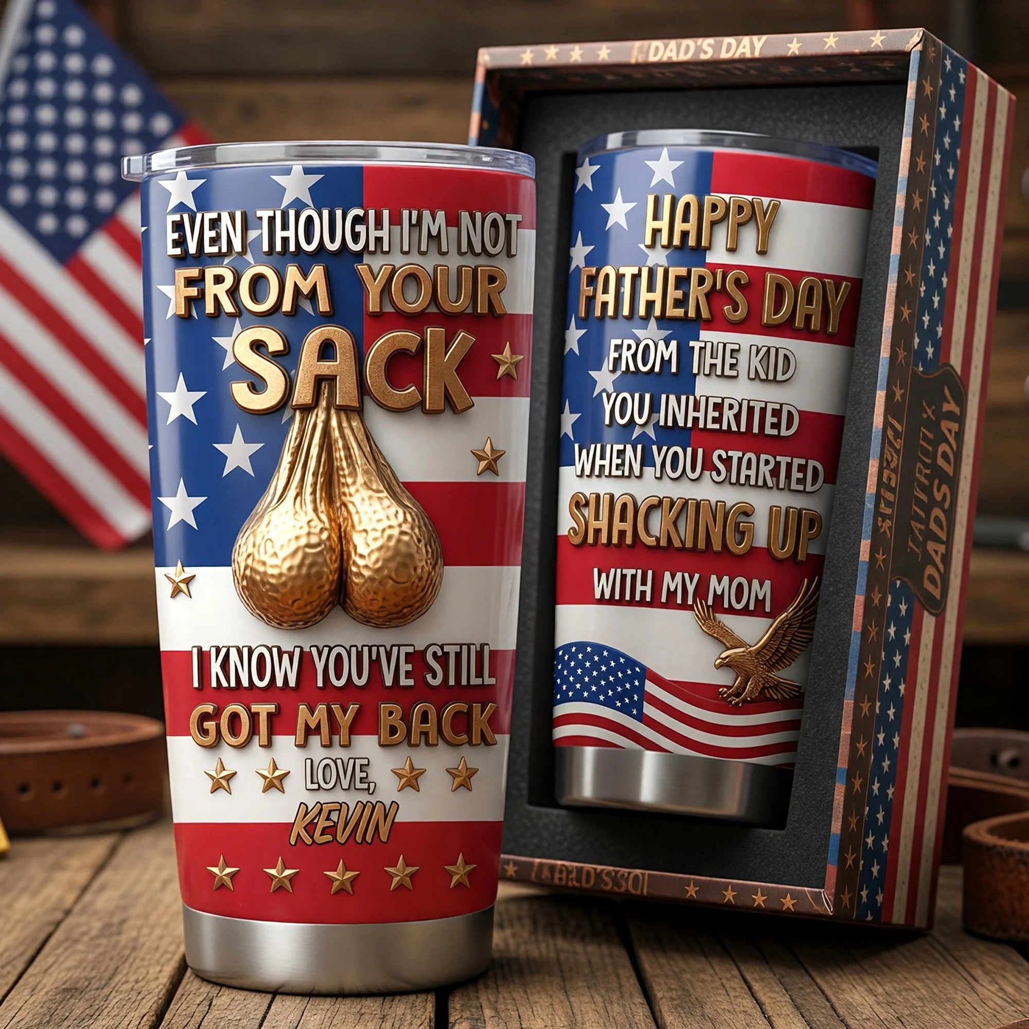America 250th Anniversary 1776-2026 Commemorative Patriotic Eagle Luxury 3D Style Handle Tumbler