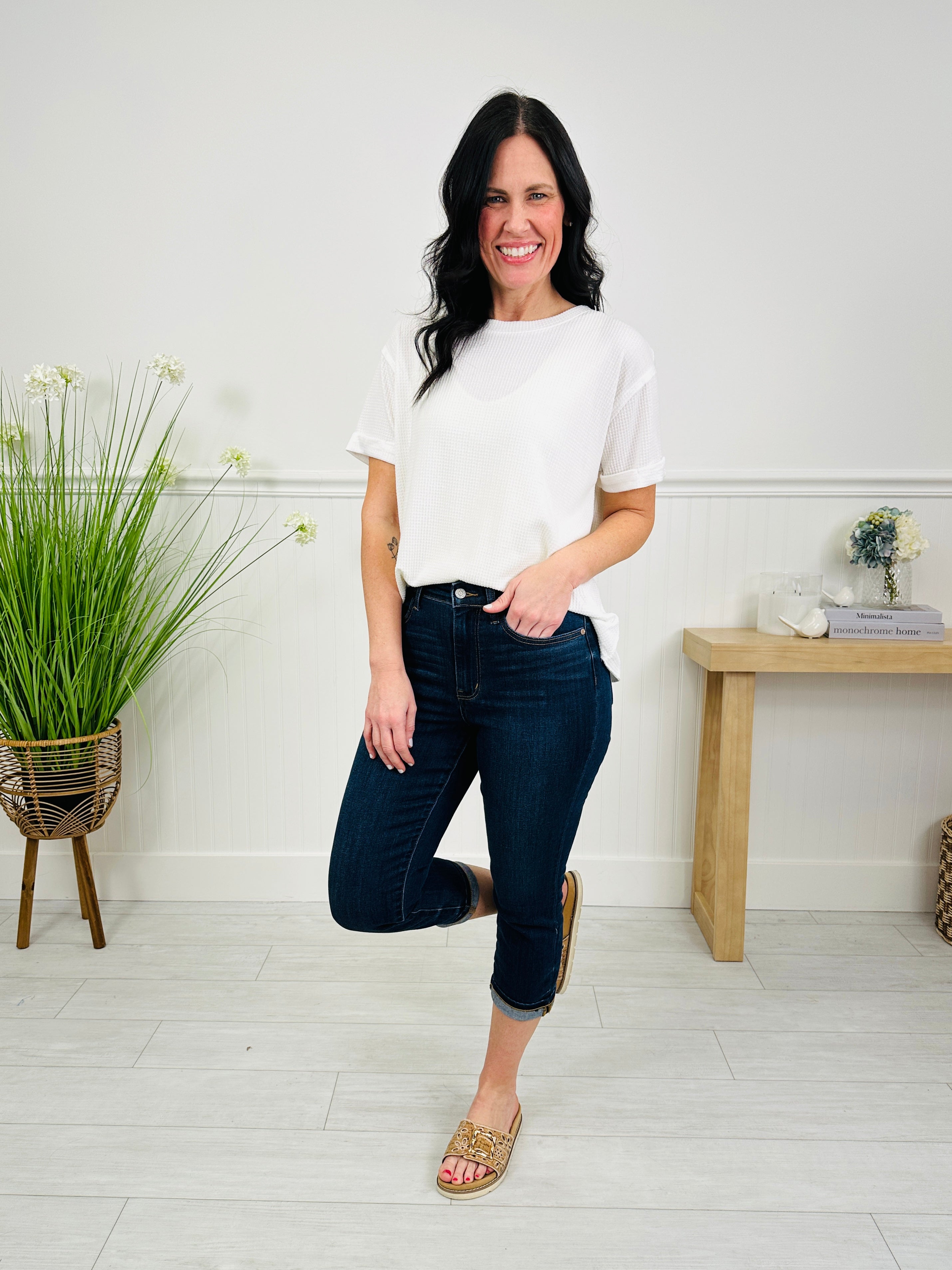 Judy Blue New Beginnings Cuffed Capri Jeans