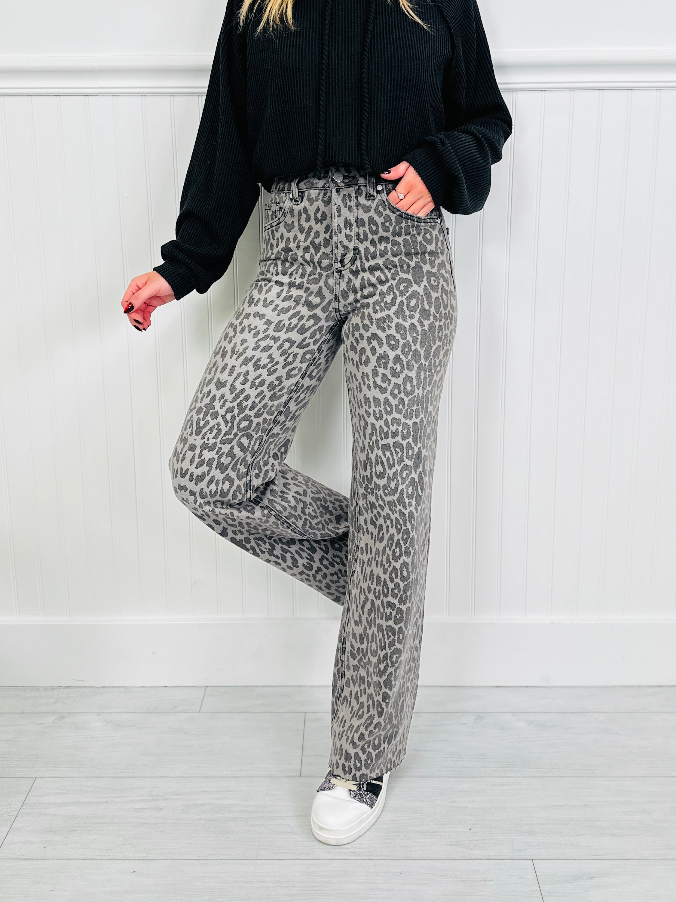 Wild Thing Tummy Control Grey Leopard Jeans