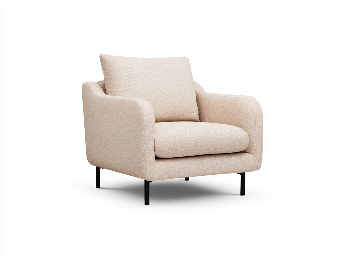Sessel - Stoff-Metall - 82x76x81 cm - Beige-Schwarz - Modern Komfort-Kanorridecor