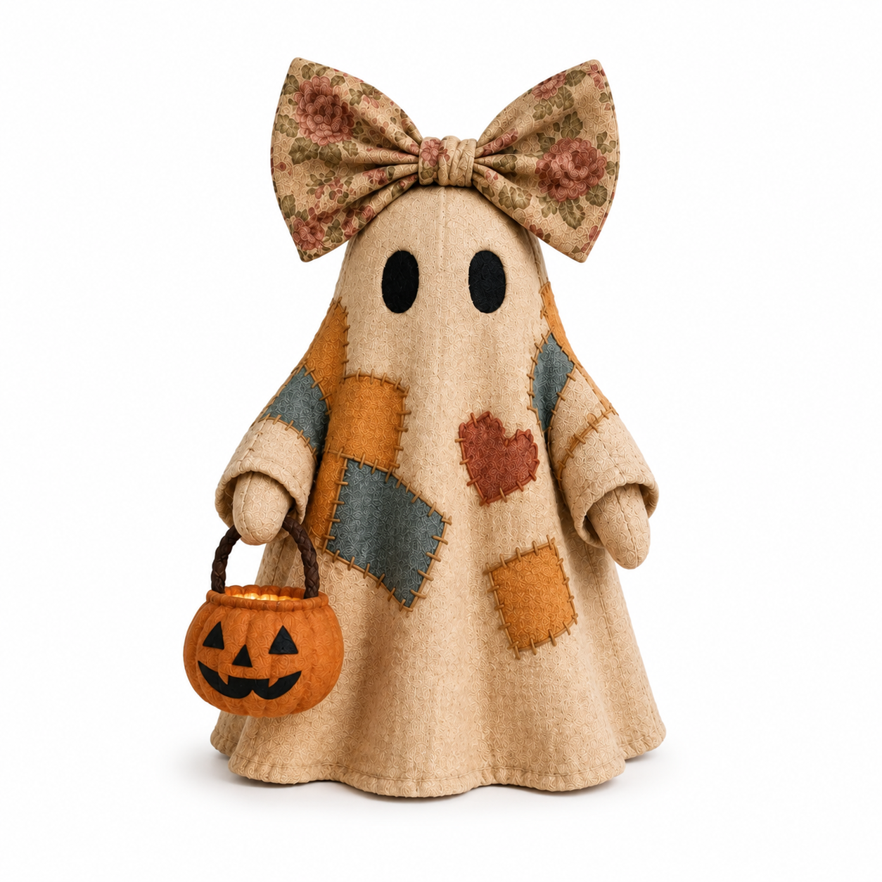 Lighted Vintage Patchwork Ghost