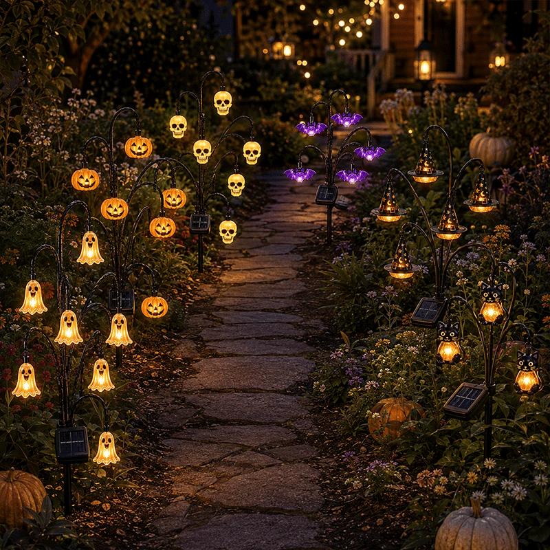 🎃 Halloween Solar Tree Stump Light – Cute Glowing Yard Decor & Pathway Lantern