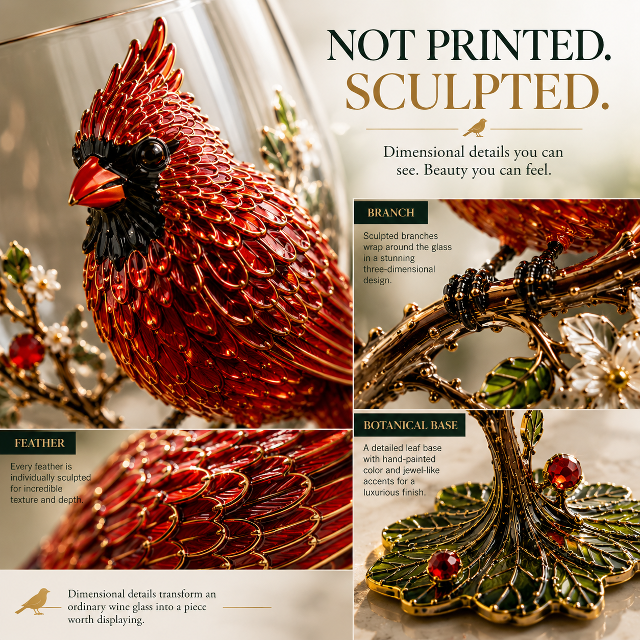 3D bird glass feature presentation