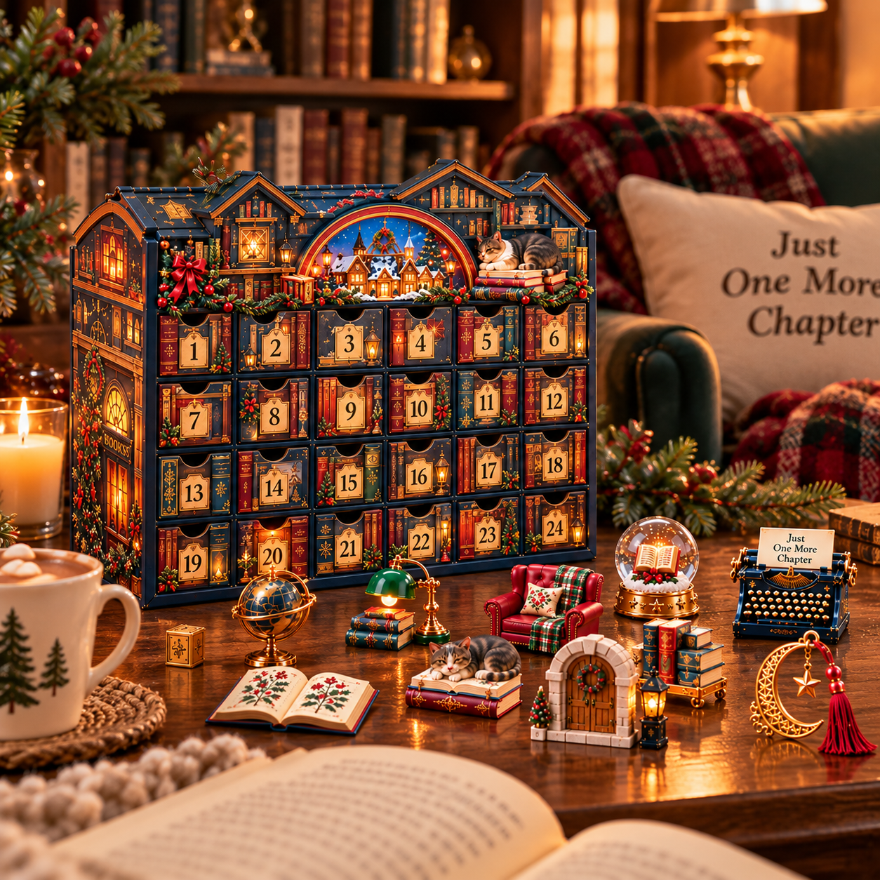 Bookish Joy displayed in cozy reading room