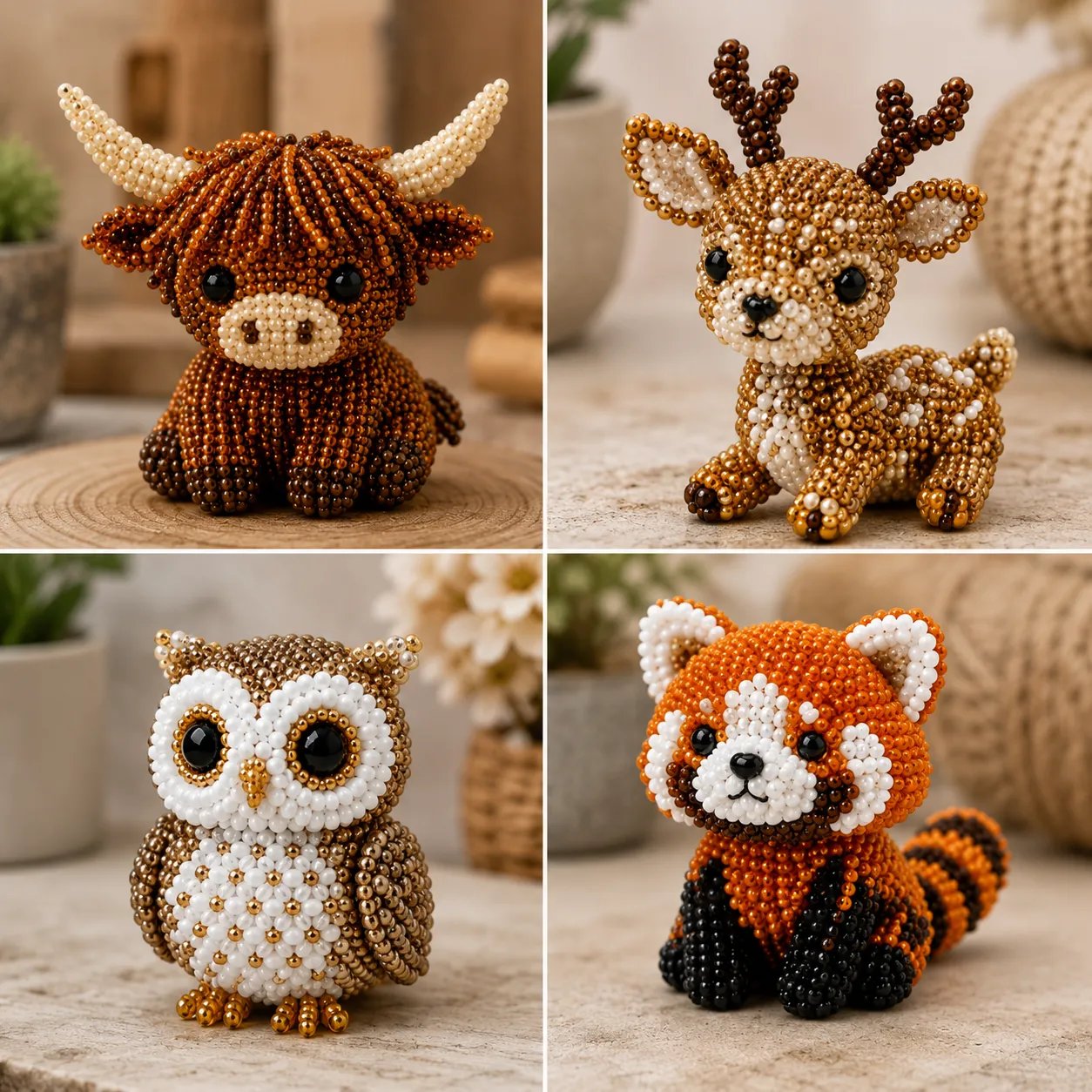 🧵✨Tiny 3D Beaded Animal DIY Kit