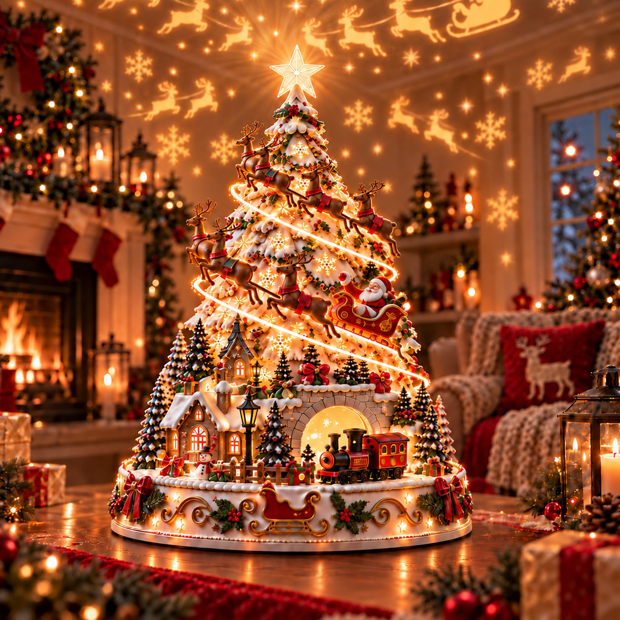 Santa Express Christmas Lightscape Tree
