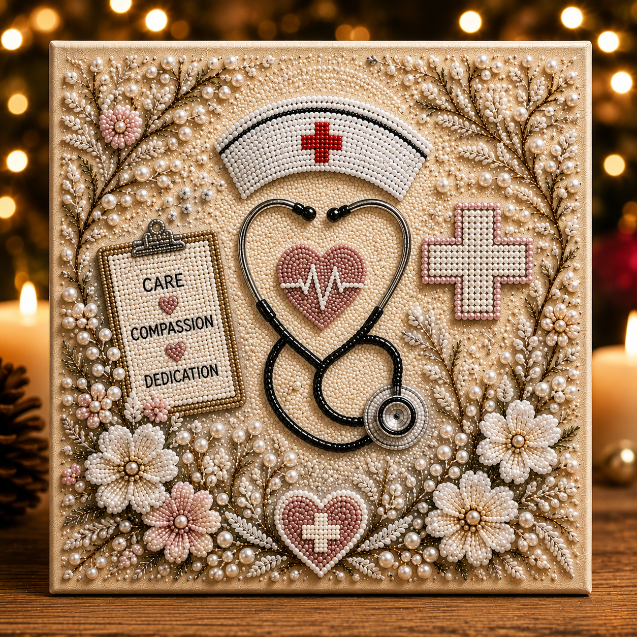 Nurse Pearl Art DIY Kit – Handmade Tribute to Care & Compassion 👩‍⚕️💖