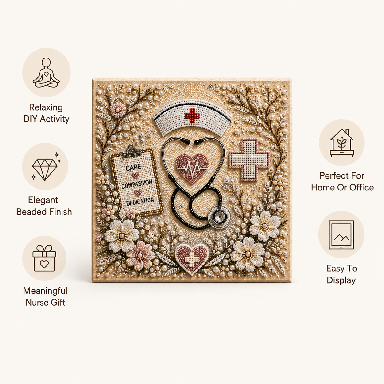 Nurse Pearl Art DIY Kit – Handmade Tribute to Care & Compassion 👩‍⚕️💖