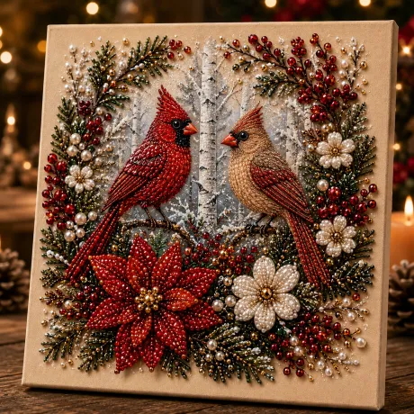 📈🔥2026 Top Picks🐦 Cardinal Winter Pearl Art DIY Kit