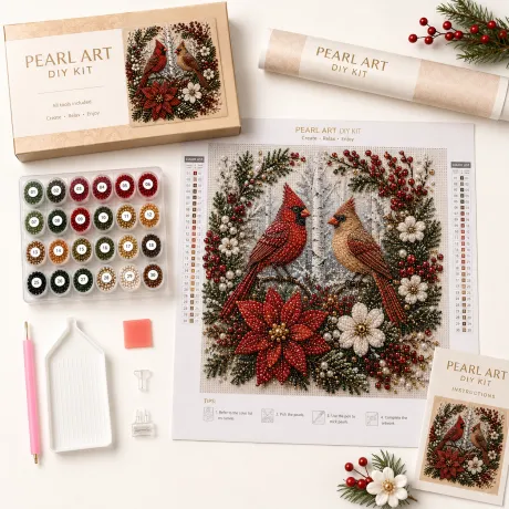 📈🔥2026 Top Picks🐦 Cardinal Winter Pearl Art DIY Kit