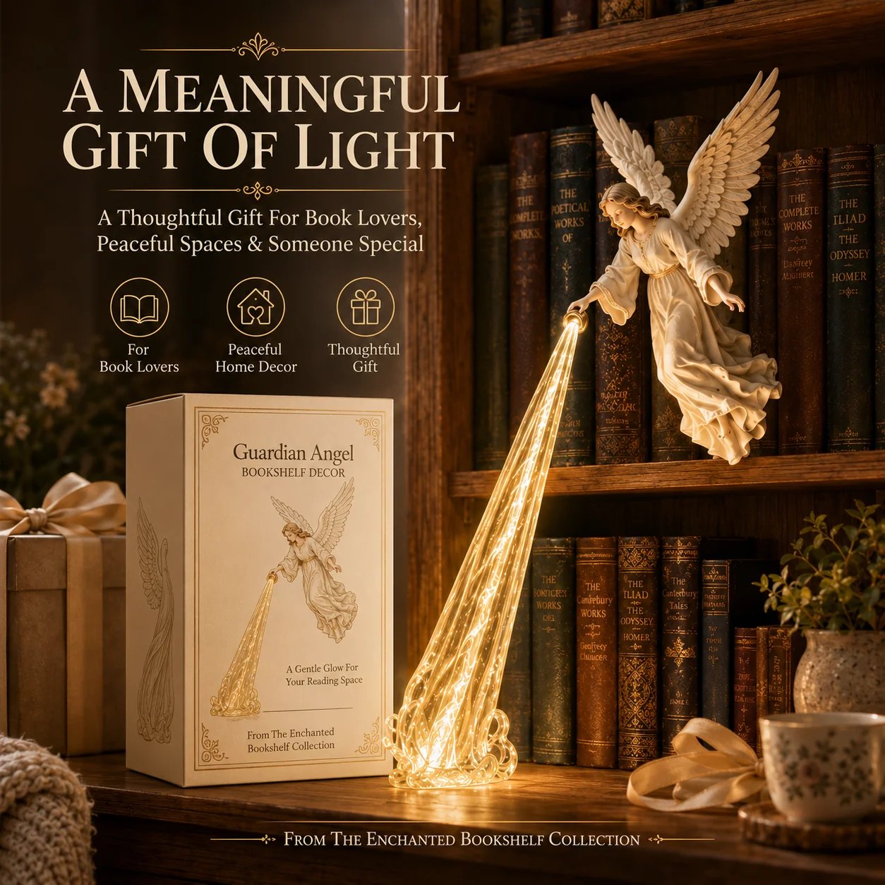 Guardian Angel bookshelf decor meaningful gift presentation Guardian Angel bookshelf decor meaningful gift presentation
