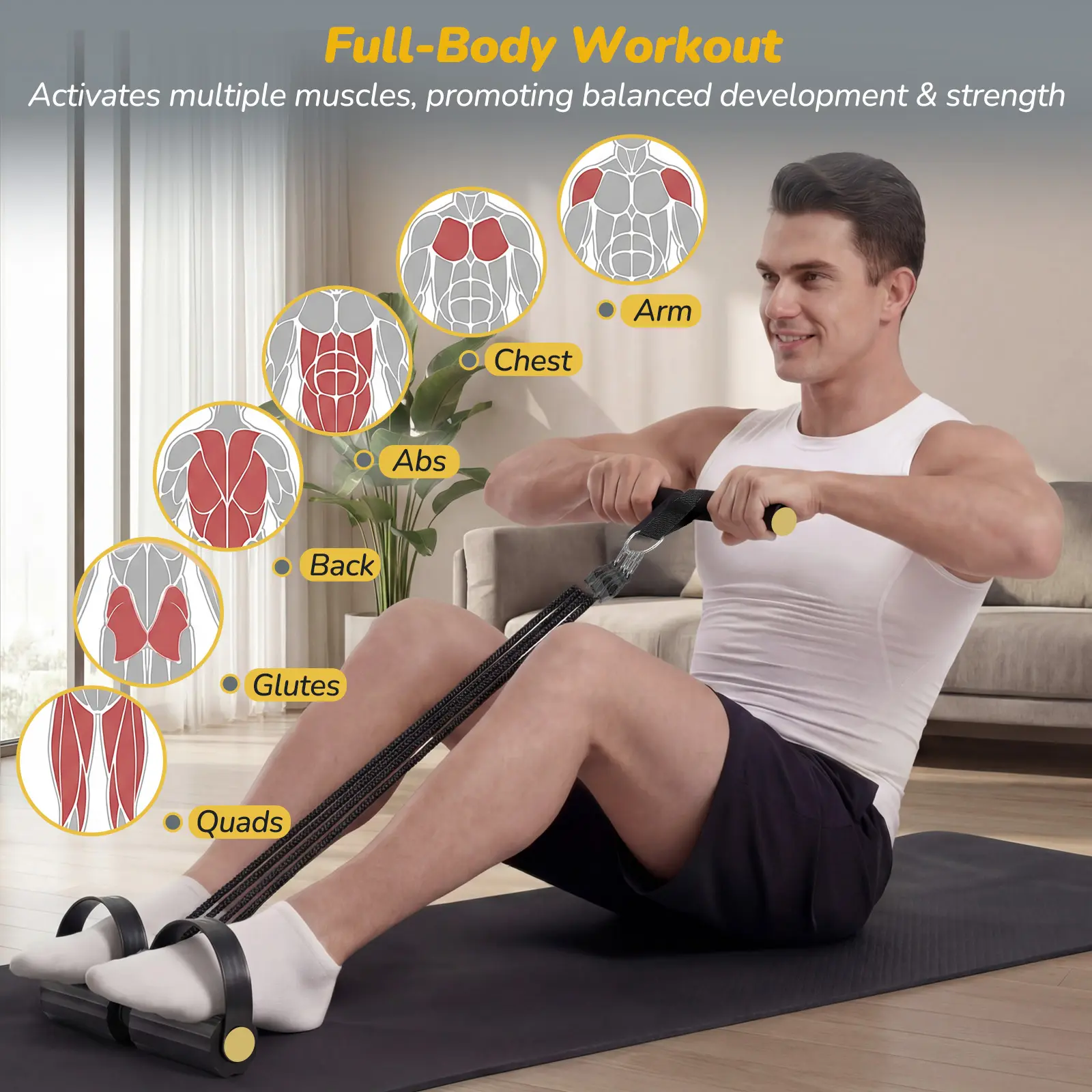 AddWin L10 Resistance Pedal Bands Full-Body Workout Kit