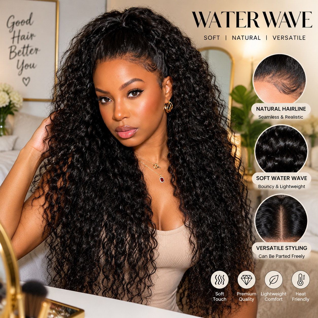 🎀 70% OFF – Kinky Straight 360° Glueless Lace Wig | Pre-Cut & Pre-Plucked Human Hair