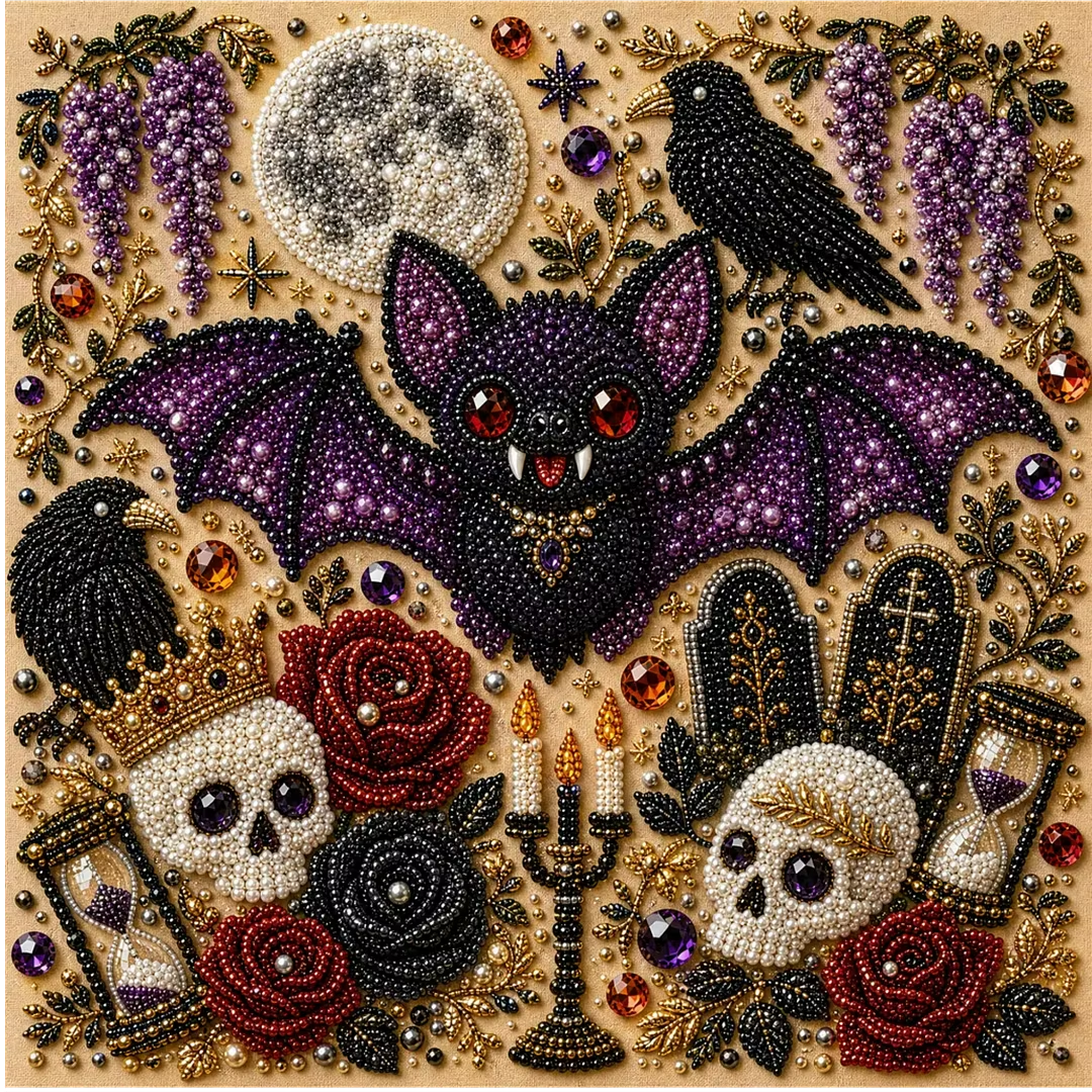 [Copy]💥 Last Day 49% OFF – 👻✨ Halloween Pearl Art DIY Kit – Turn Tiny Pearls into Spooky-Cute Magic