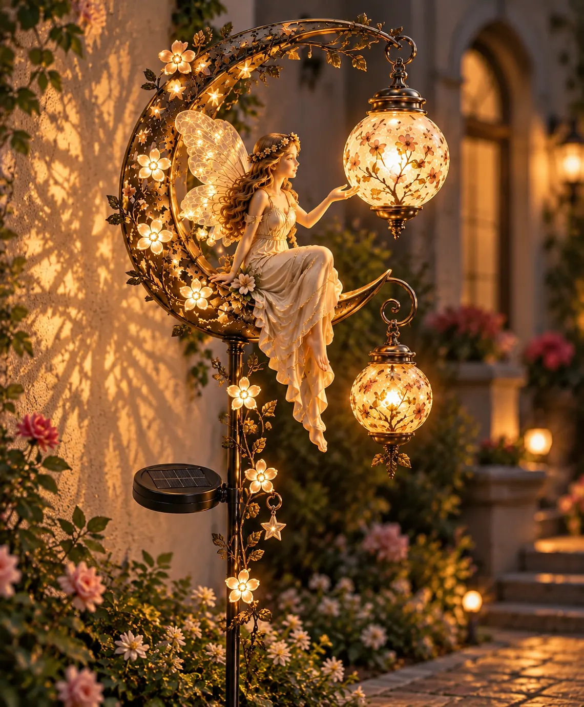 Enchanted Moon Fairy Solar Garden Light