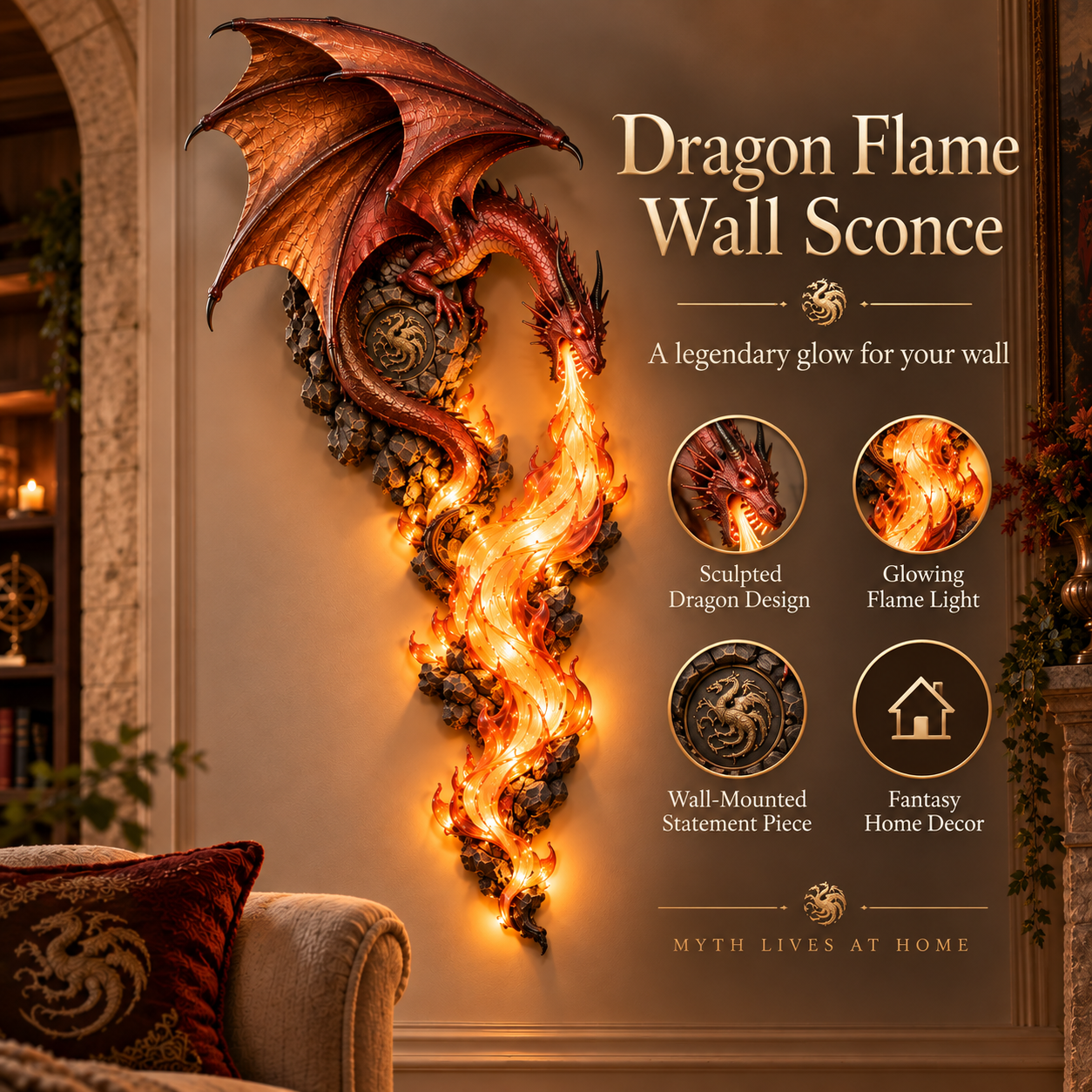 🔥Last Day 49% OFF -🐉 Dragonfire Metatoolskit™ Wall Sconce – A Legendary Flame Awakens On Your Wall 🔥