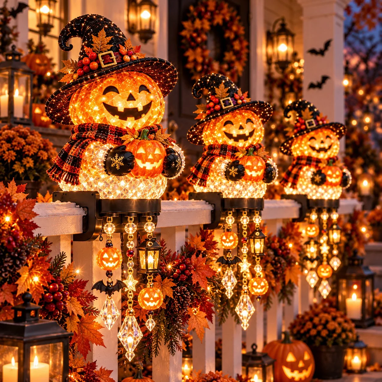 Pumpkin Halloween railing light