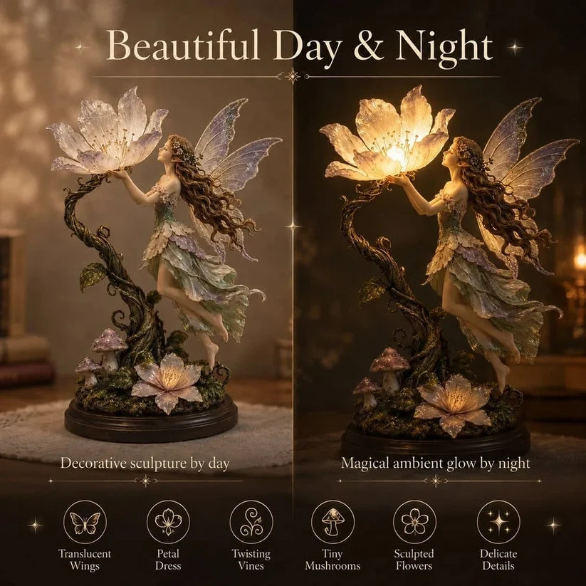 Fairy sculpture day and night