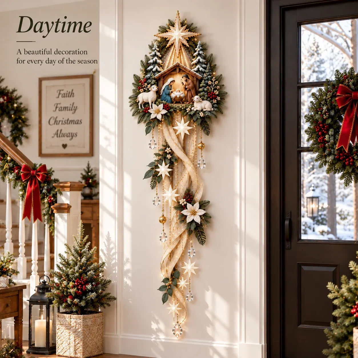 ⏳ Last Day 59% OFF✝️ Nativity Starfall Wall Light | Warm Golden Bethlehem Glow for Christmas Walls & Faith-Filled Homes 🎁