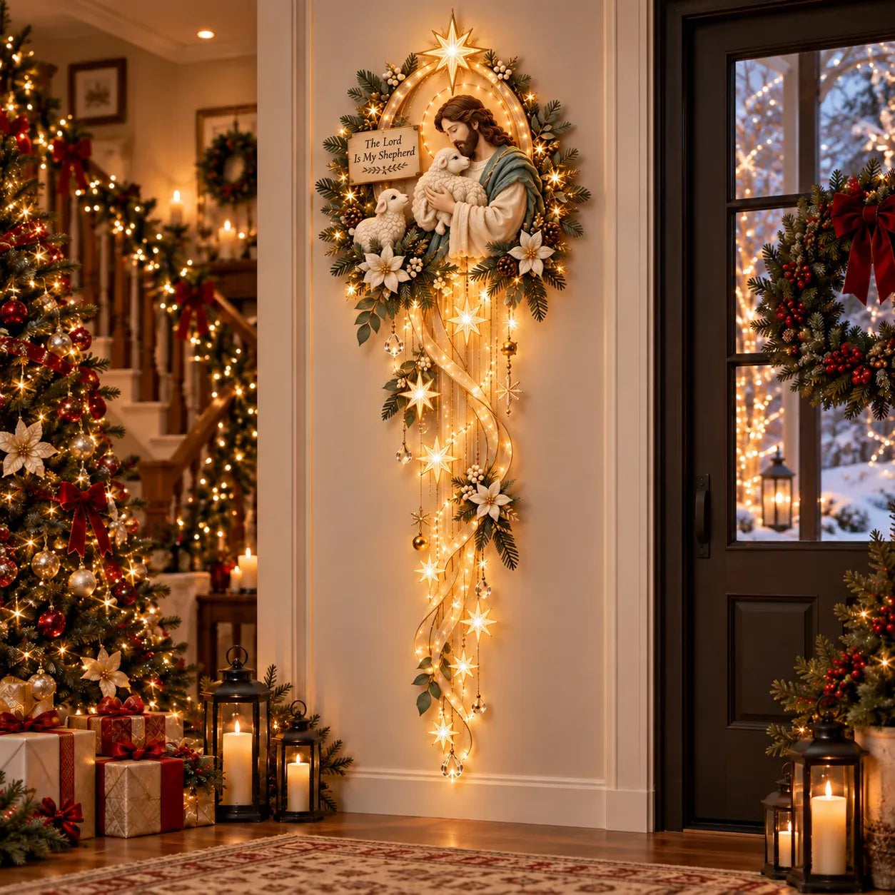 ⏳ Last Day 59% OFF✝️ Nativity Starfall Wall Light | Warm Golden Bethlehem Glow for Christmas Walls & Faith-Filled Homes 🎁