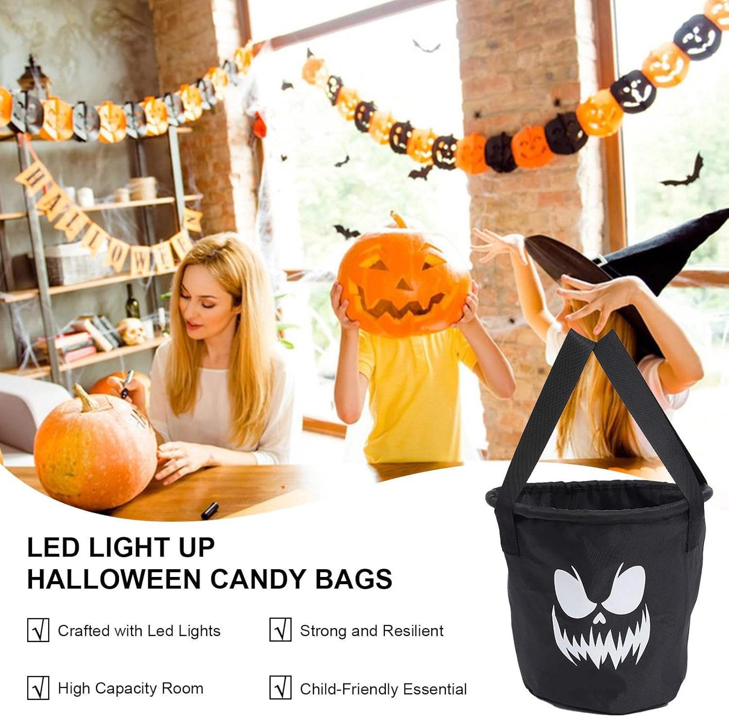 🎃 LED Candy Bucket – Light‑Up Halloween Treat Pail for Trick‑or‑Treating