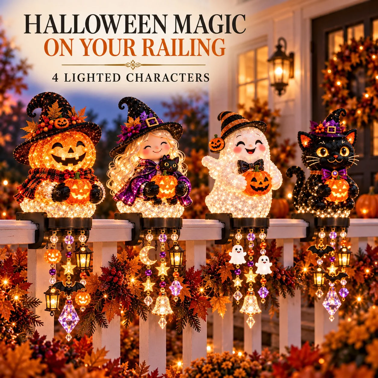 Halloween porch railing decoration