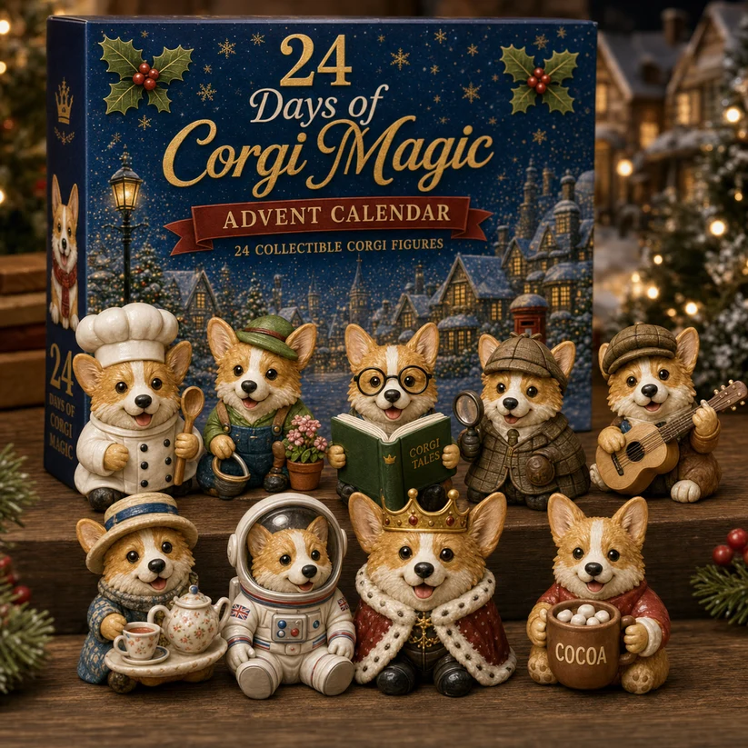Detailed British corgi figurines