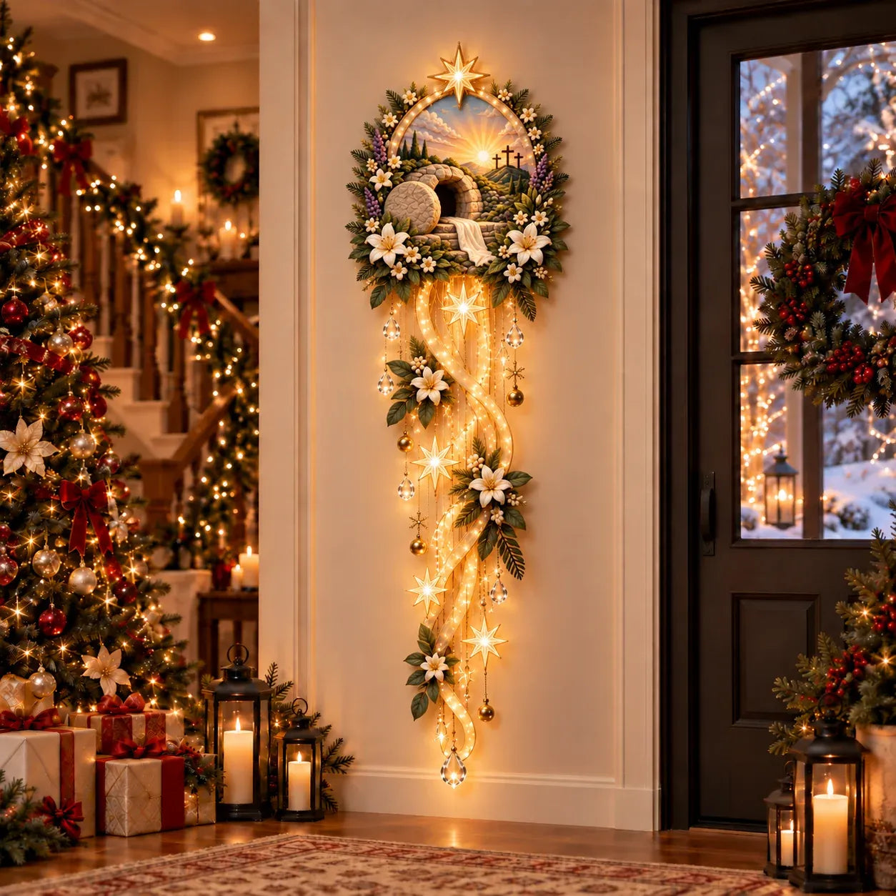 ⏳ Last Day 59% OFF✝️ Nativity Starfall Wall Light | Warm Golden Bethlehem Glow for Christmas Walls & Faith-Filled Homes 🎁