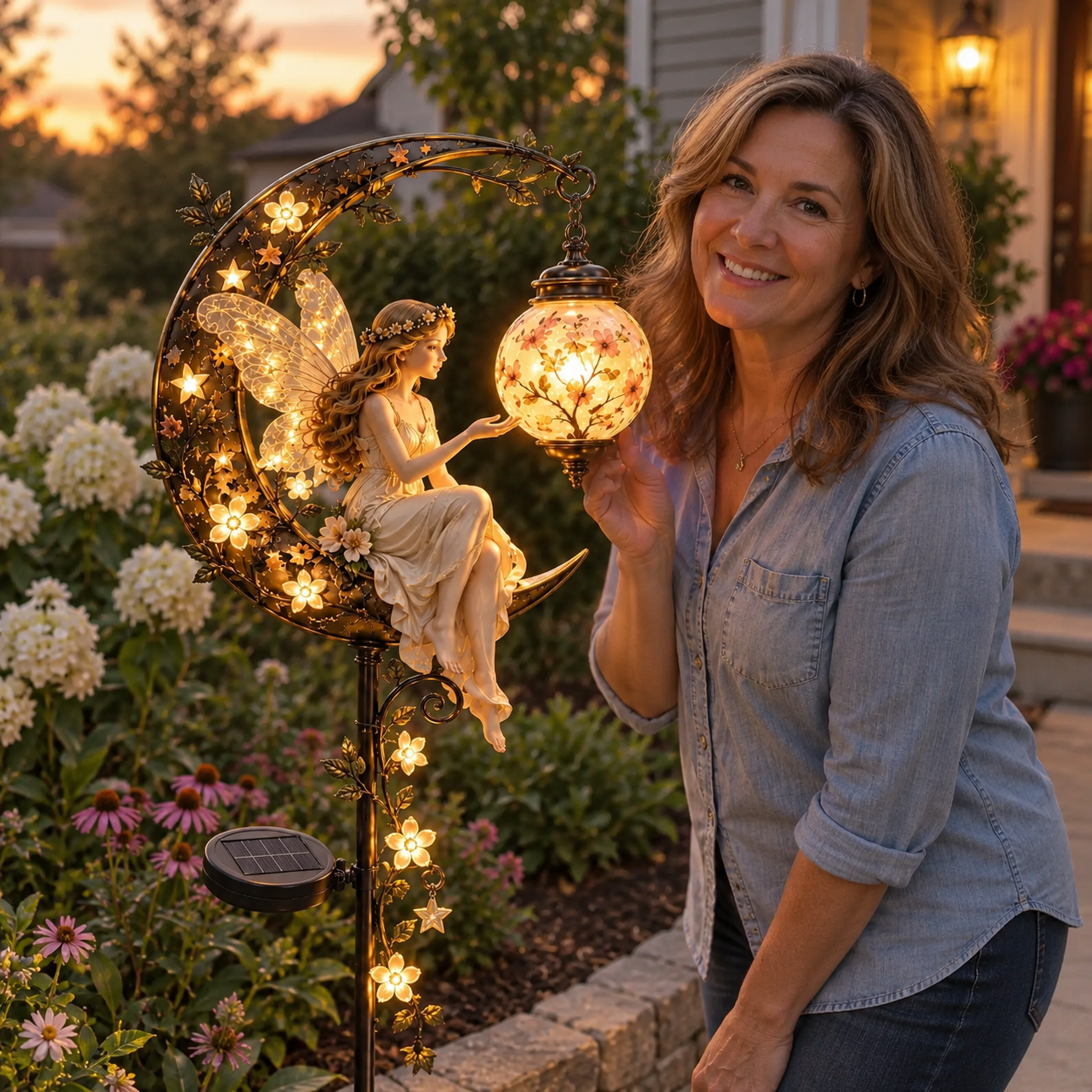 Customer showing fairy solar garden light